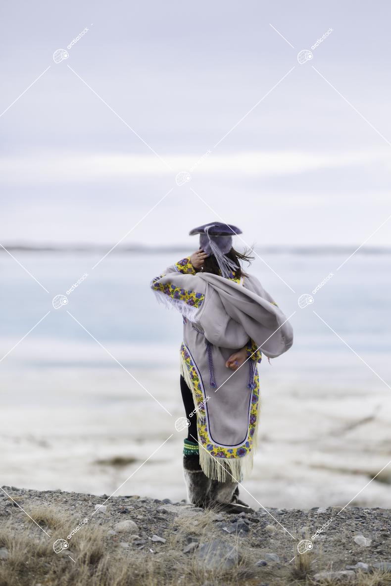Inuit Woman Graduate in Traditional Outfit (Tuilik Amauti)